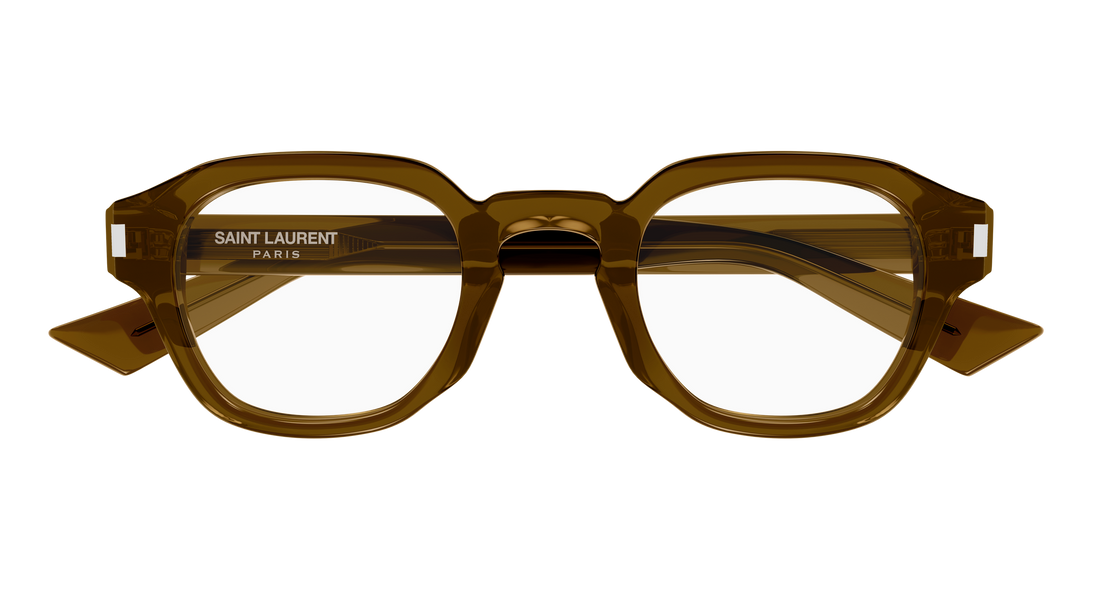 Lunettes de vue saint laurent sl 946 opt 003 marron round/oval/panthos masculino taille 47mm - Vue détaillée