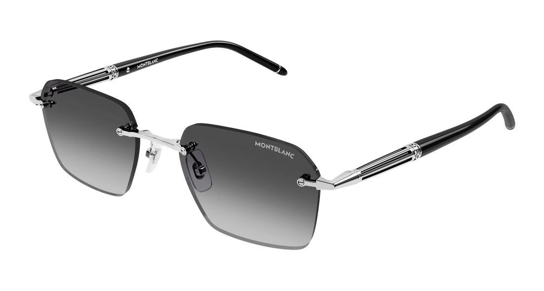 Lunettes de soleil montblanc mb0526s 001 plateado rectangular / squared masculino taille 54mm - Vue principale