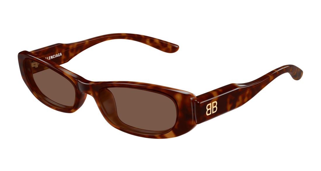 Lunettes de soleil balenciaga bb0510s 003 havana rectangular / squared femenino taille 55mm - Vue principale