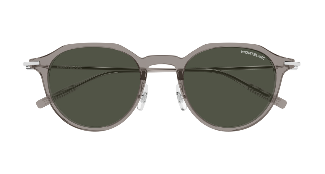 Lunettes de soleil montblanc mb0355s 010 gris round/oval/panthos masculino taille 49mm - Vue détaillée