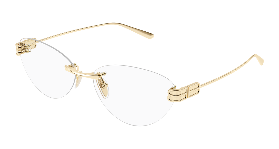Óculos graduados balenciaga bb0489o 004 dorado cat eye femenino tamanho 61mm - Vista principal