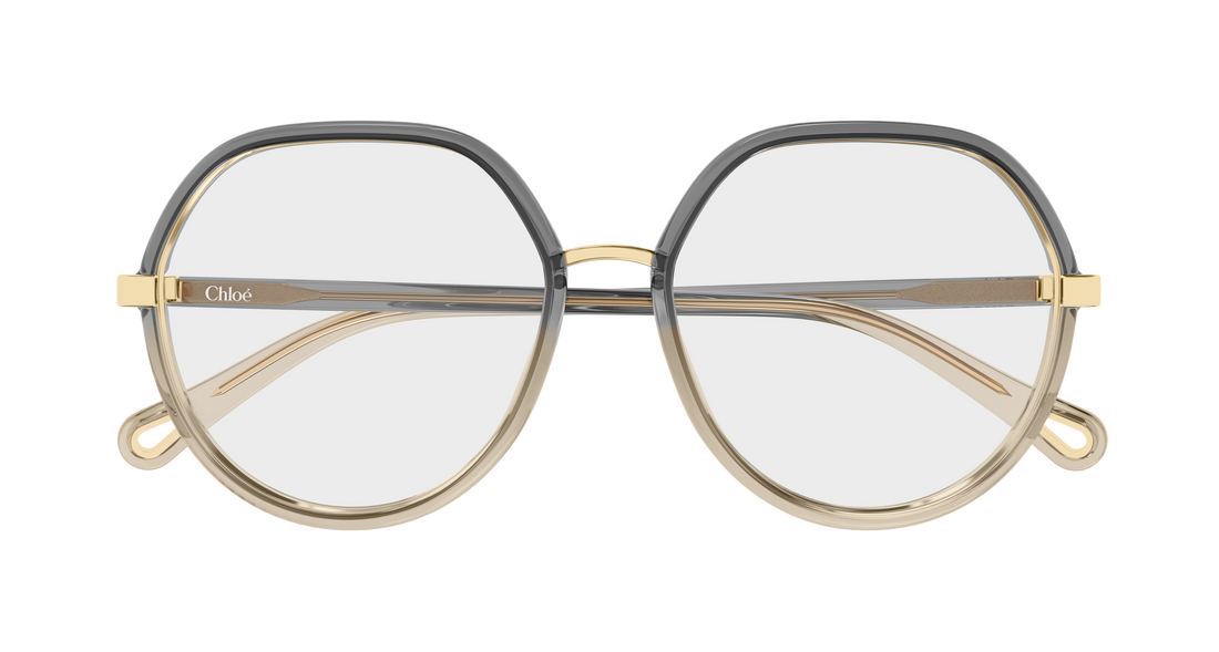 Lunettes de vue chloé ch0131o 012 gris pilot/navigator femenino taille 54mm - Vue détaillée