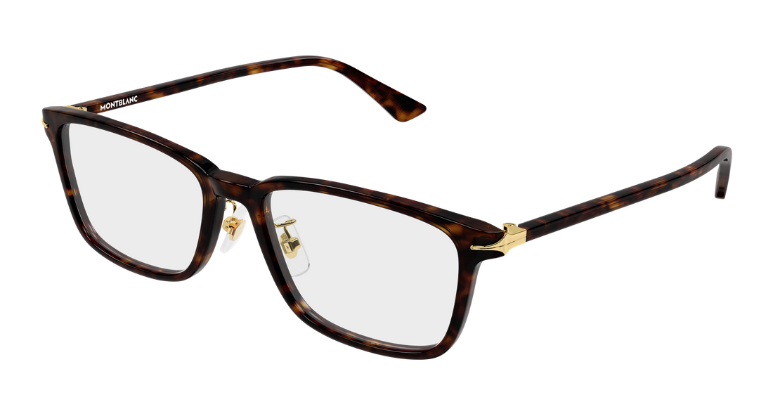 Lunettes de vue montblanc mb0531oa 002 havana rectangular / squared masculino taille 54mm - Vue principale
