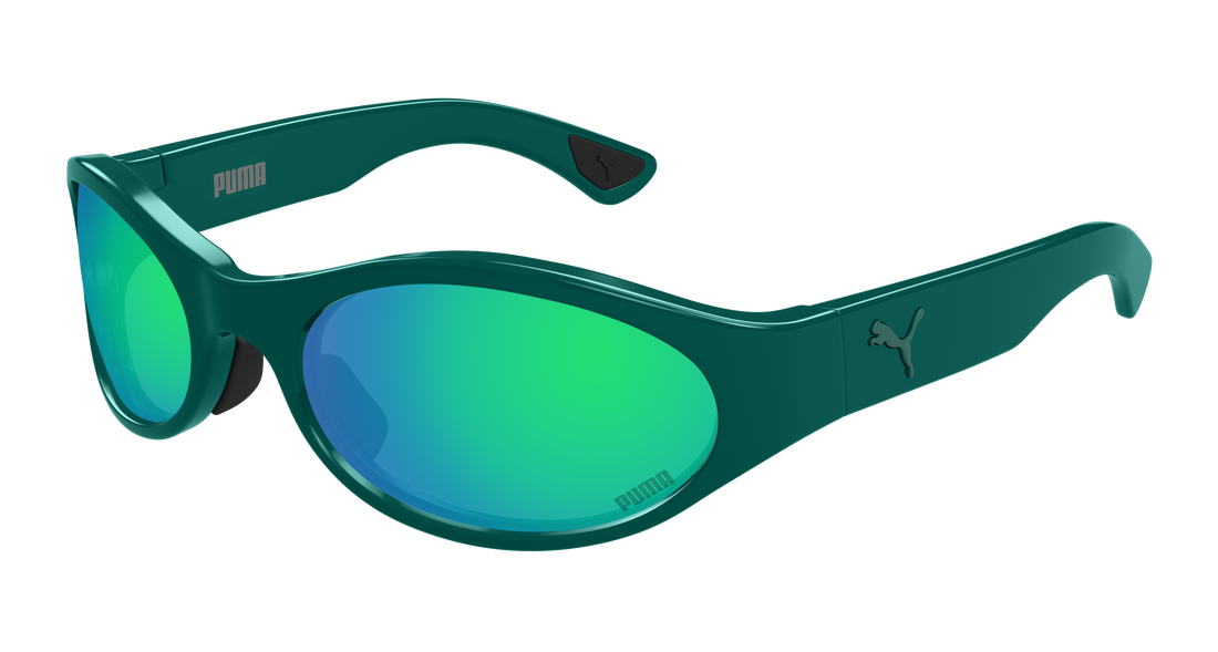 Occhiali da sole puma pu0520s 003 verde round/oval/panthos masculino taglia 61mm - Vista principale
