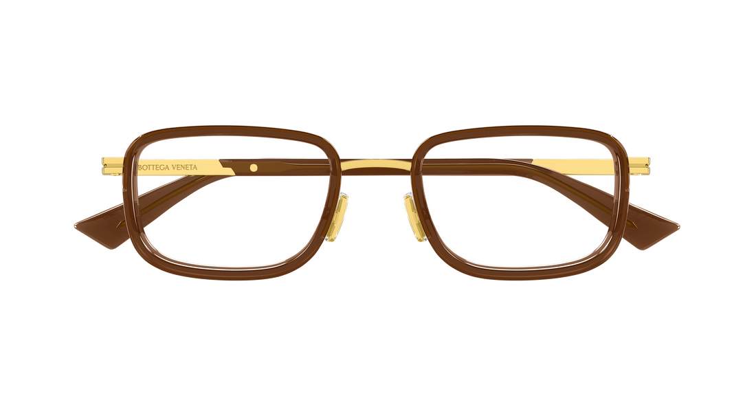 Occhiali da vista bottega veneta bv1464o 007 dorado rectangular / squared masculino taglia 53mm - Vista dettagliata