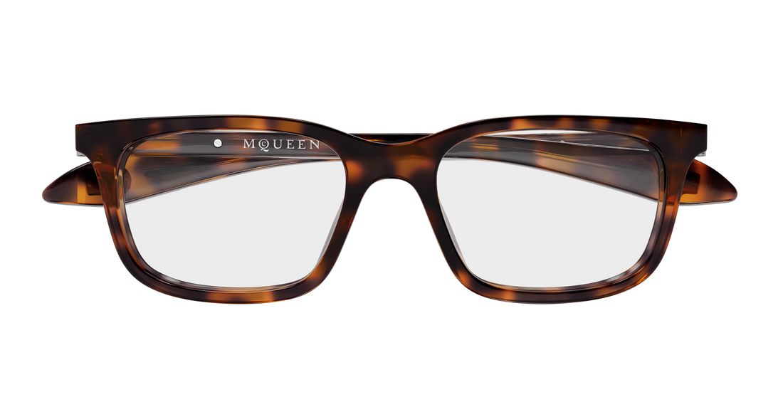 Lunettes de vue alexander mcqueen am0587o 002 havana rectangular / squared masculino taille 53mm - Vue détaillée