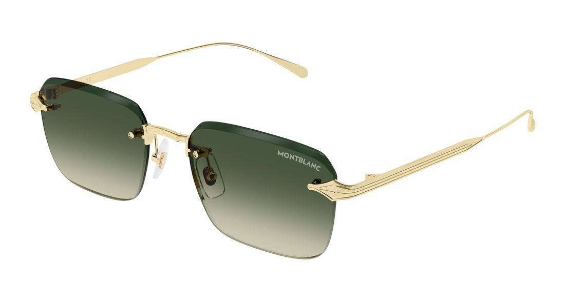 Lunettes de soleil montblanc mb0456s 004 dorado rectangular / squared masculino taille 54mm - Vue principale