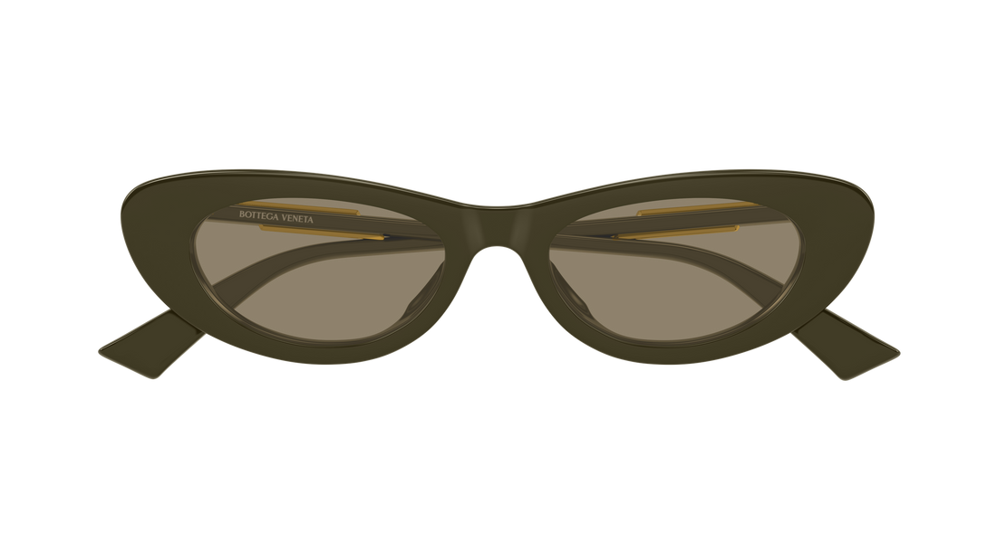 Óculos de sol bottega veneta bv1447s 005 verde cat eye femenino tamanho 51mm - Vista de detalhe