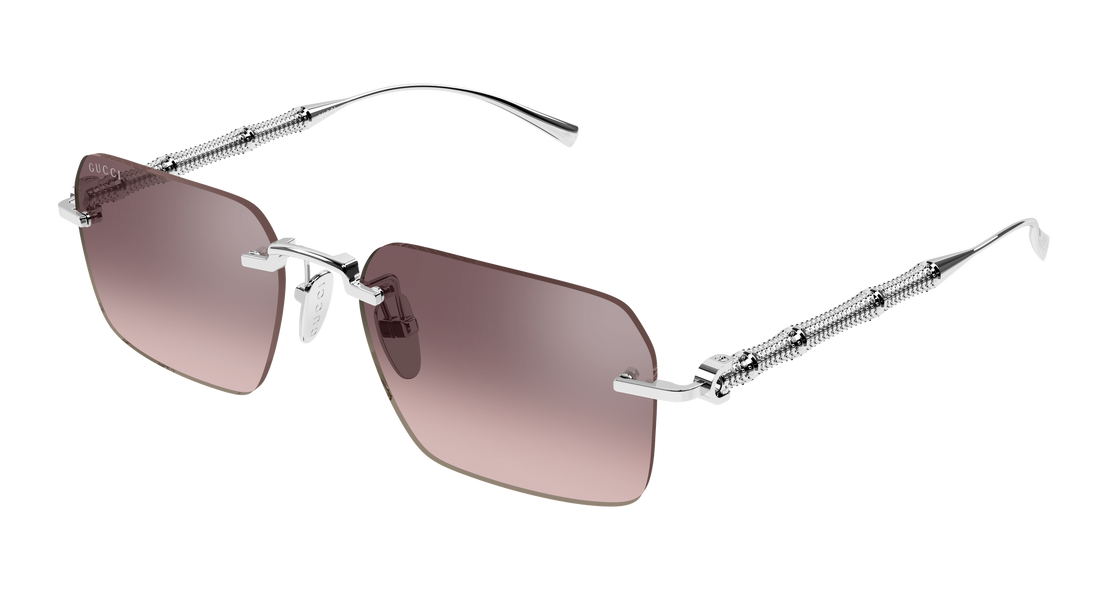Óculos de sol gucci gg2154s 005 plateado rectangular / squared masculino tamanho 56mm - Vista principal