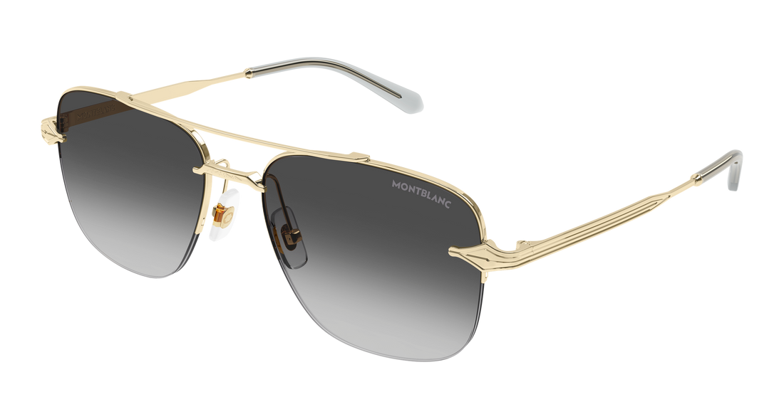 Lunettes de soleil montblanc mb0513s 001 dorado pilot/navigator masculino taille 57mm - Vue principale