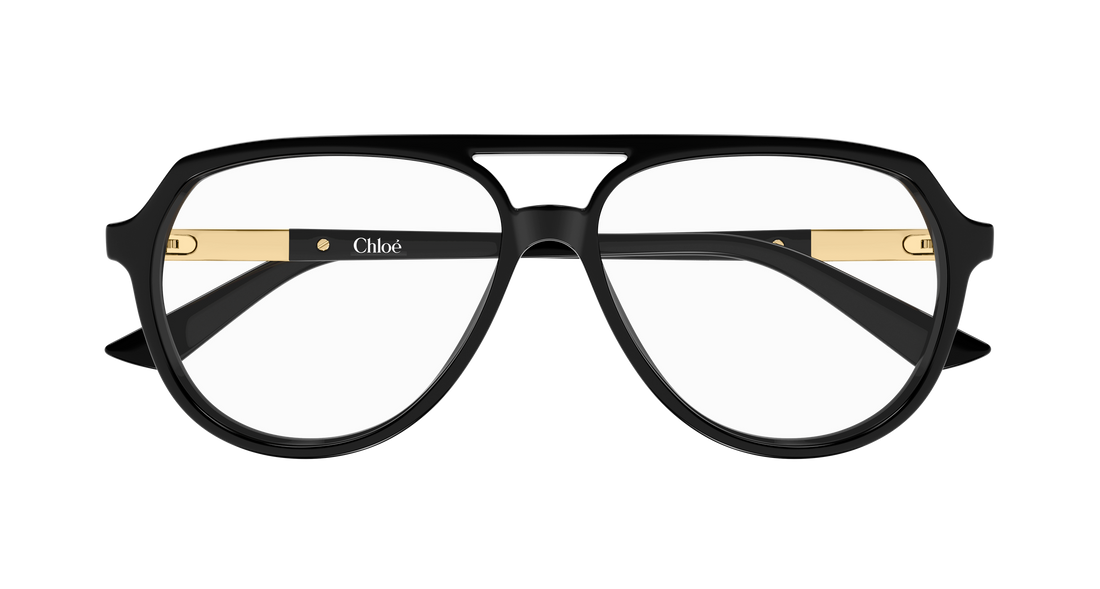 Prescription glasses chloé ch0366o 001 negro pilot/navigator femenino size 57mm - Detailed view
