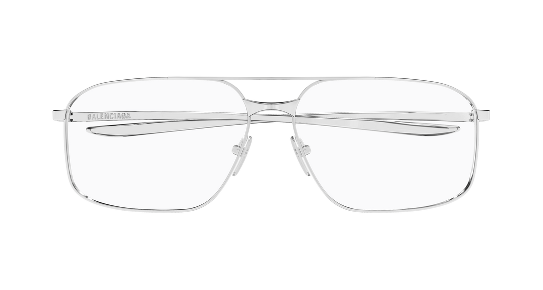 Occhiali da vista balenciaga bb0495o 001 plateado pilot/navigator masculino taglia 61mm - Vista dettagliata