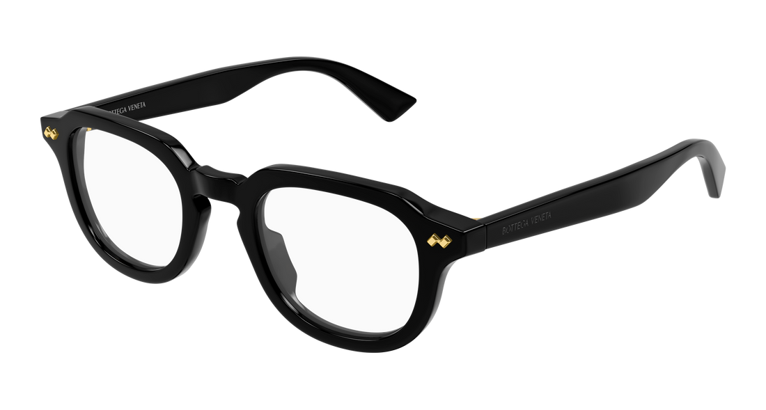 Brillen bottega veneta bv1505o 005 negro round/oval/panthos masculino größe 48mm - Hauptansicht