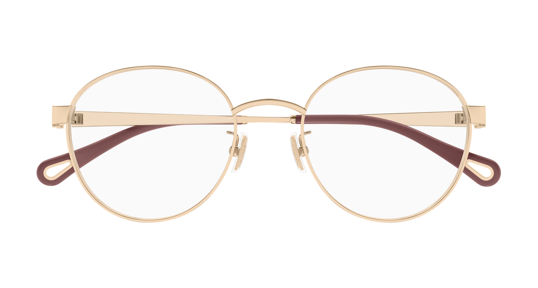 Prescription glasses chloé ch0377oa 003 dorado round/oval/panthos femenino size 52mm - Detailed view