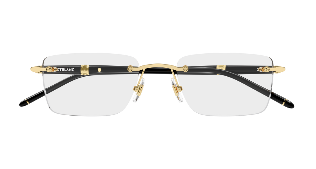 Lunettes de vue montblanc mb0536o 001 dorado rectangular / squared masculino taille 54mm - Vue détaillée