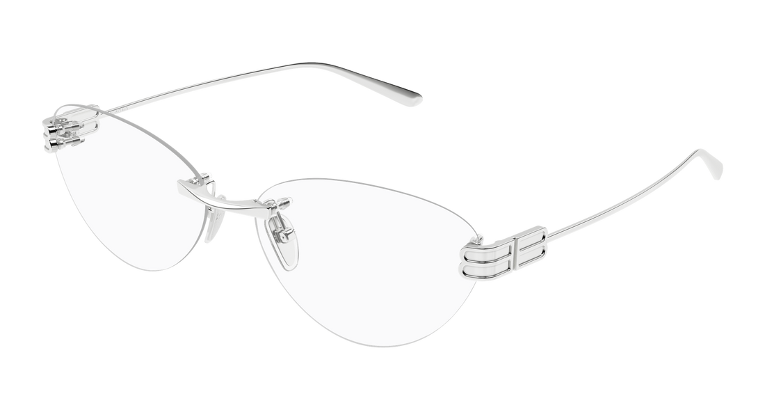 Óculos graduados balenciaga bb0489o 001 plateado cat eye femenino tamanho 61mm - Vista principal
