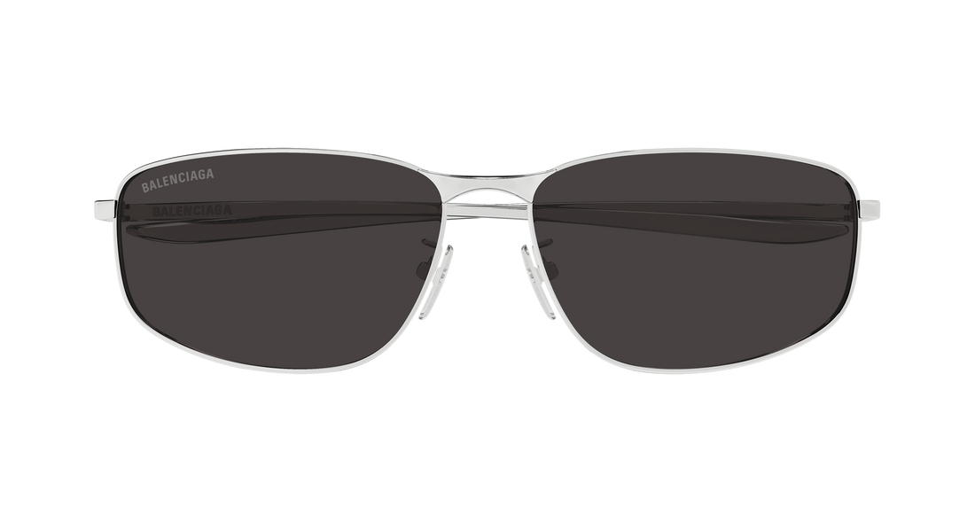 Óculos de sol balenciaga bb0494sa 001 plateado rectangular / squared masculino tamanho 61mm - Vista de detalhe