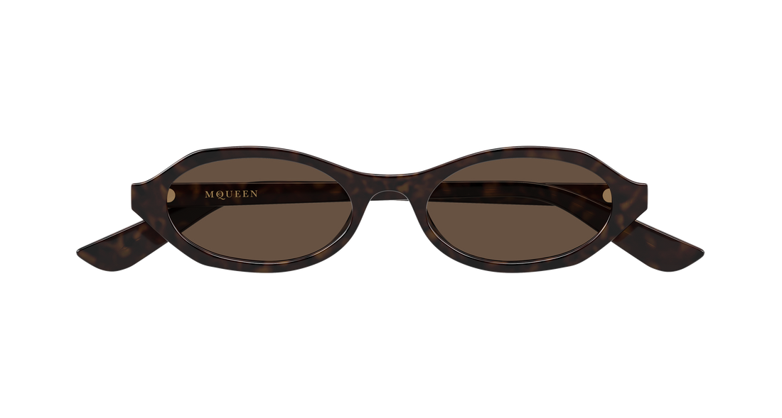 Lunettes de soleil alexander mcqueen am0559s 002 havana round/oval/panthos femenino taille 51mm - Vue détaillée