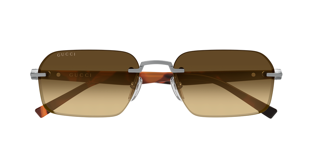 Lunettes de soleil gucci gg2259s 002 plateado rectangular / squared masculino taille 55mm - Vue détaillée