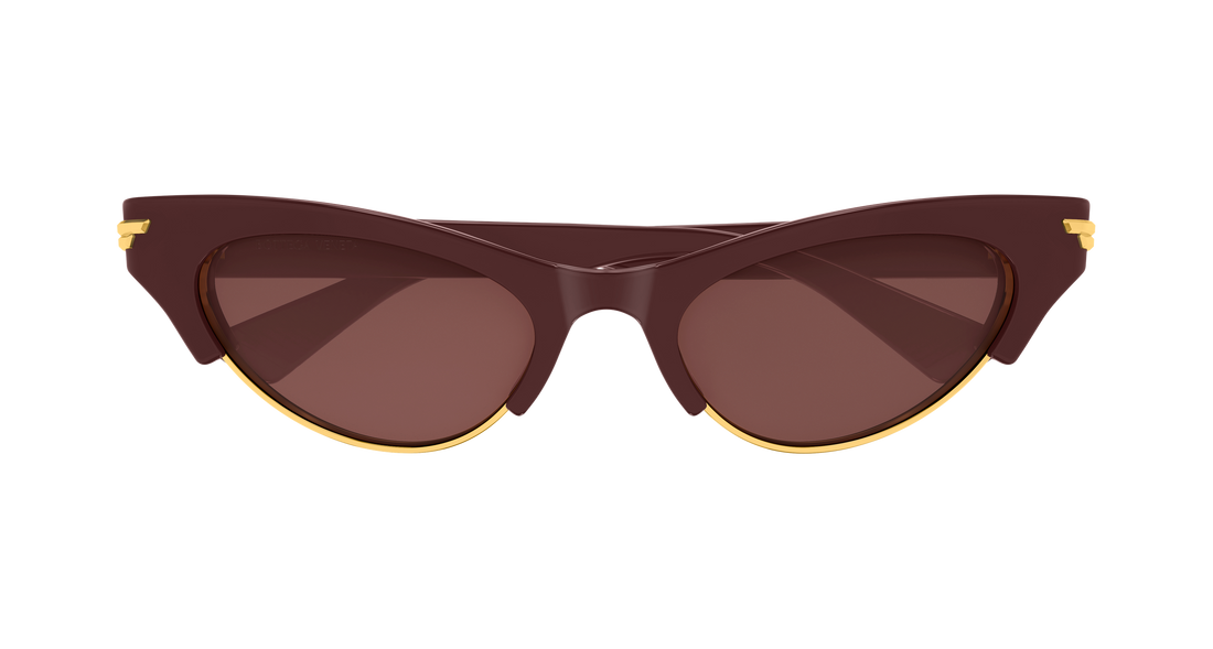 Óculos de sol bottega veneta bv1431s 004 burdeos cat eye femenino tamanho 52mm - Vista de detalhe