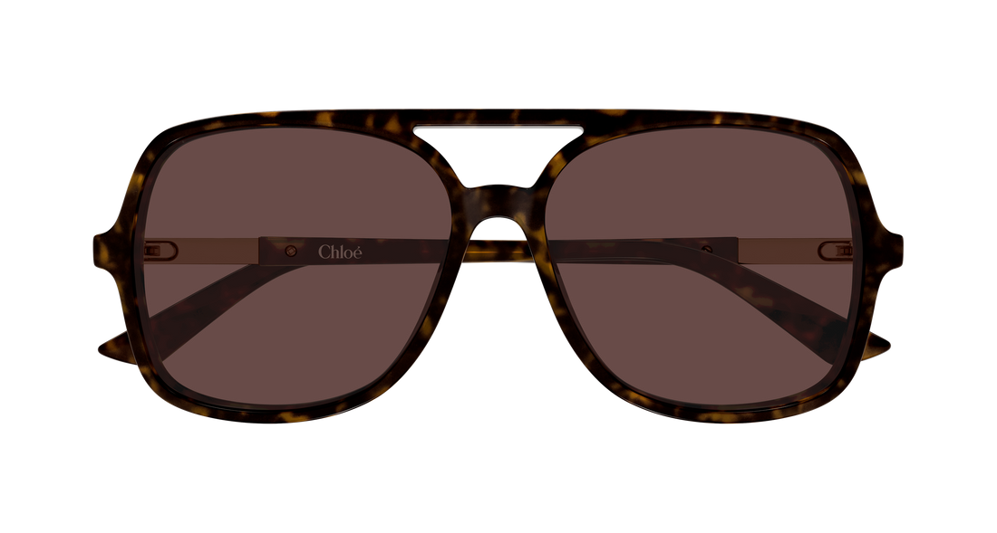 Óculos de sol chloé ch0364s 002 havana pilot/navigator femenino tamanho 57mm - Vista de detalhe