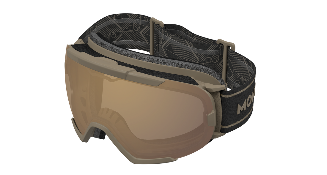 Gafas de sol montblanc mb0380s 002 beige mask unisex talla 99mm - Vista de detalle