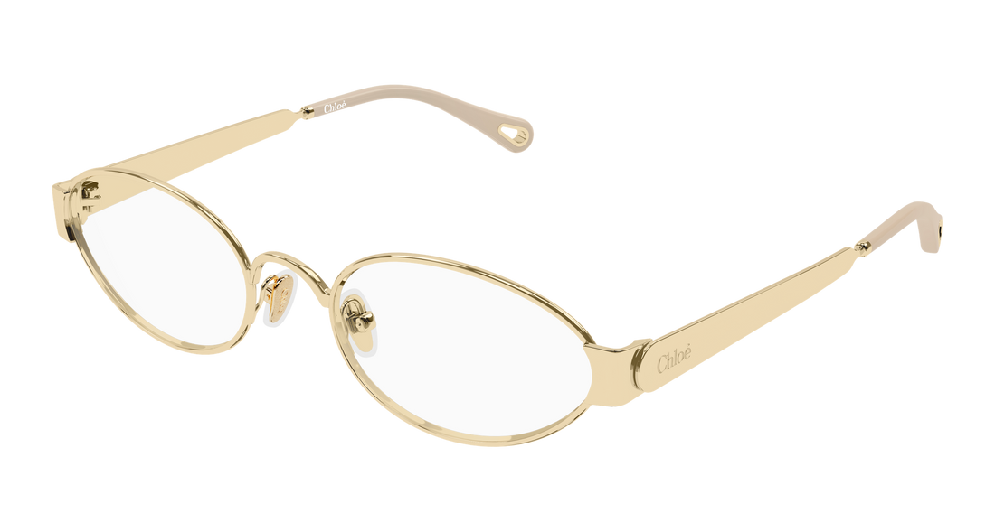 Prescription glasses chloé ch0355o 001 dorado round/oval/panthos femenino size 54mm - Main view