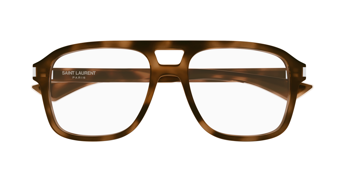 Óculos graduados saint laurent sl 881 opt 003 havana masculino tamanho 55mm - Vista de detalhe