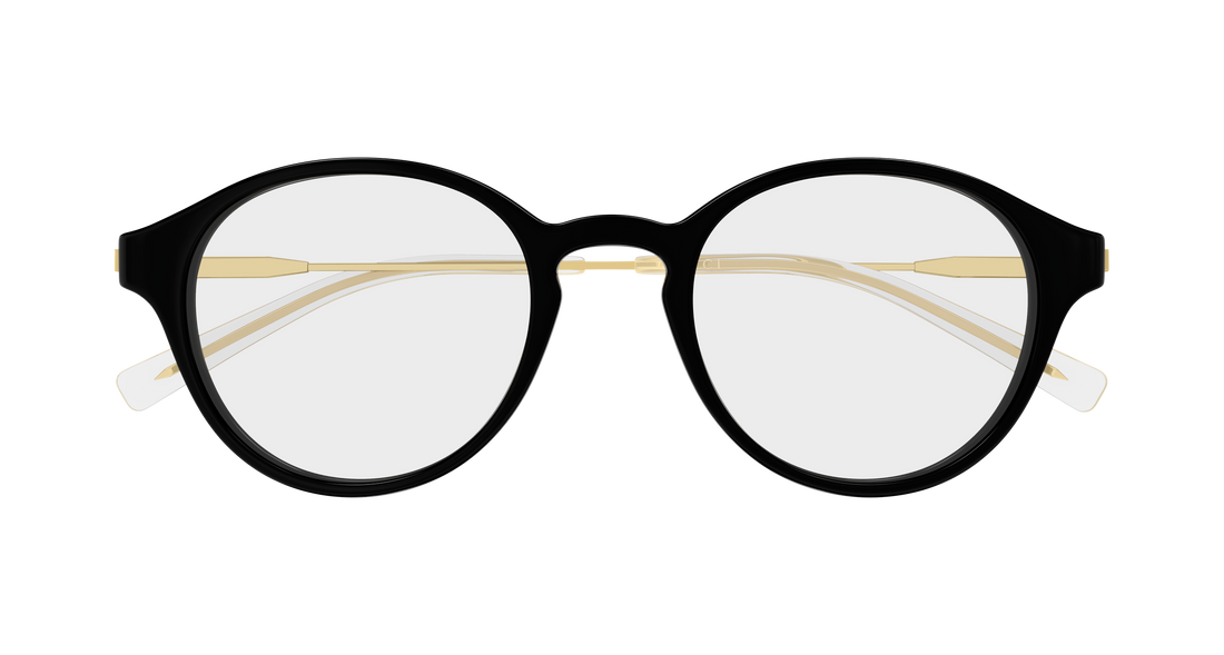 Lunettes de vue gucci gg2253ok 001 negro round/oval/panthos masculino taille 51mm - Vue détaillée