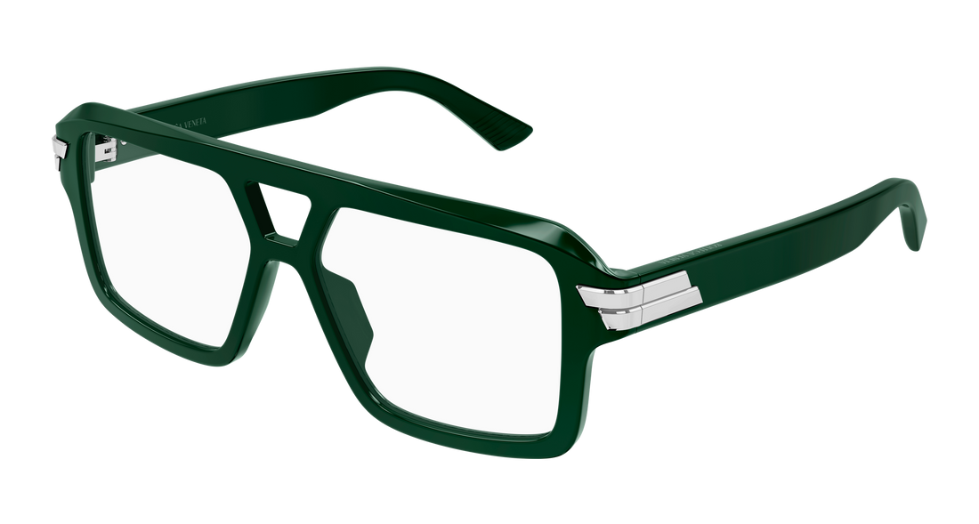 Brillen bottega veneta bv1491o 005 verde pilot/navigator unisex größe 54mm - Hauptansicht