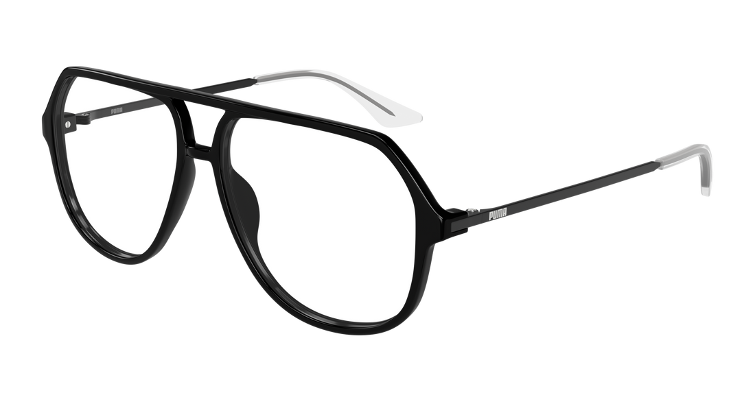 Óculos graduados puma pu0460o 001 negro pilot/navigator masculino tamanho 58mm - Vista principal