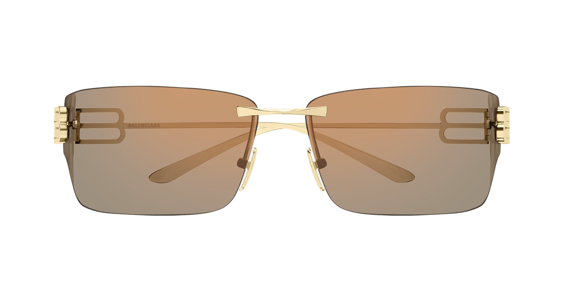 Óculos de sol balenciaga bb0485sa 002 dorado rectangular / squared unisex tamanho 76mm - Vista de detalhe