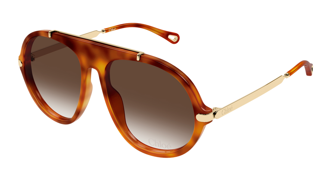 Sonnenbrillen chloé ch0357s 002 havana round/oval/panthos femenino größe 58mm - Hauptansicht