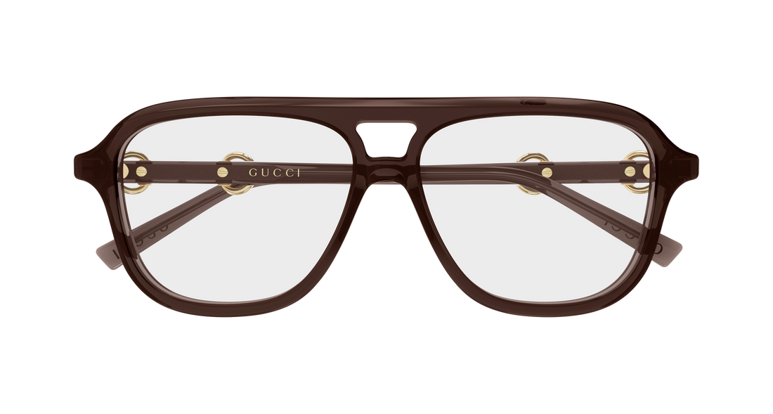 Brillen gucci gg2216o 004 marron pilot/navigator femenino größe 55mm - Detailansicht