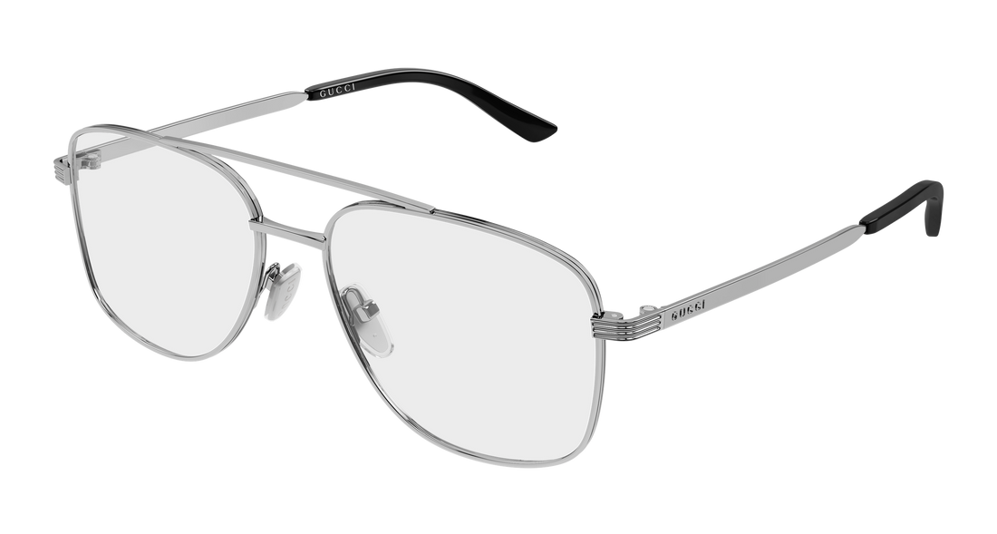Lunettes de vue gucci gg2223o 004 plateado pilot/navigator femenino taille 57mm - Vue principale