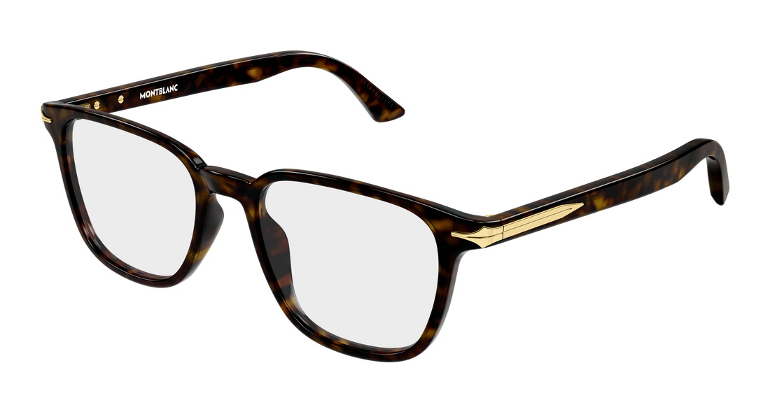 Lunettes de vue montblanc mb0517o 002 havana rectangular / squared masculino taille 52mm - Vue principale