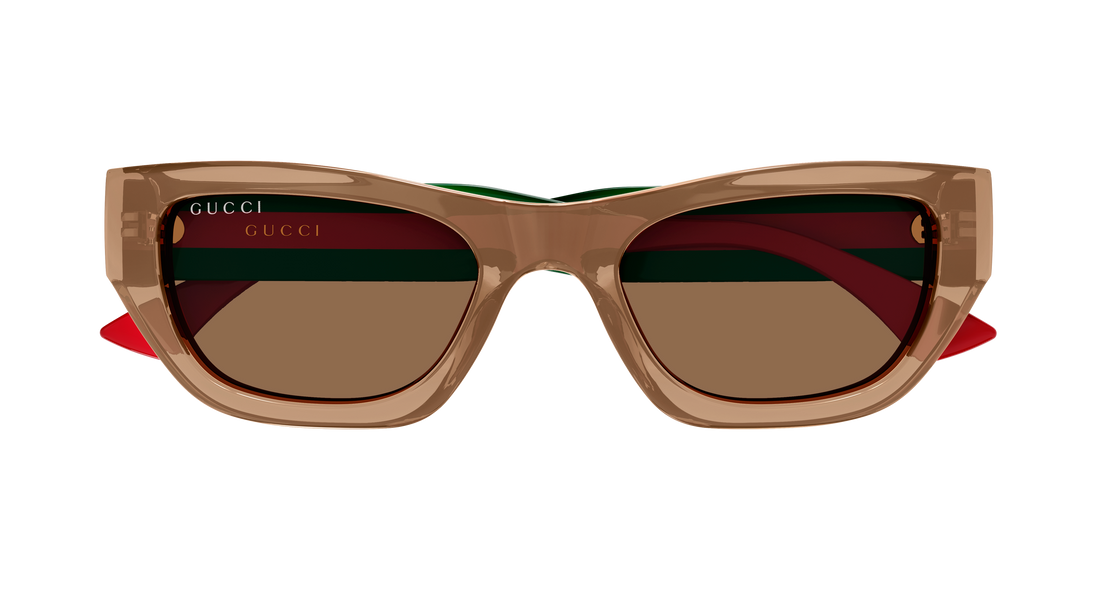 Óculos de sol gucci gg2116s 004 marron cat eye femenino tamanho 52mm - Vista de detalhe