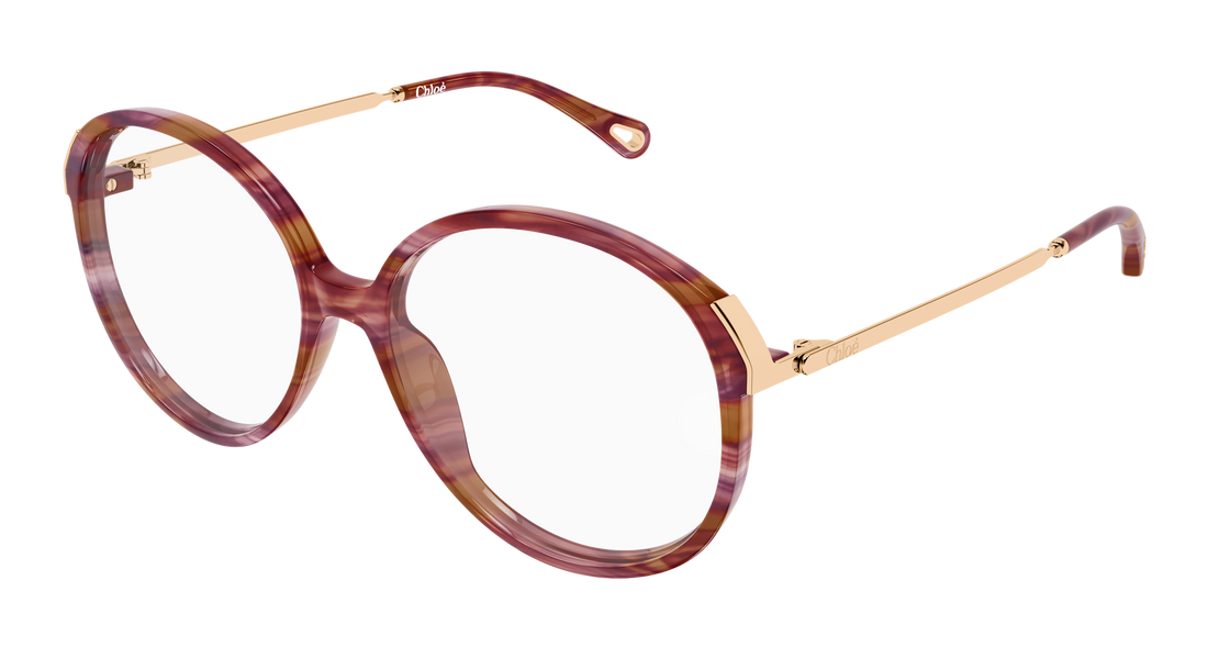 Lunettes de vue chloé ch0408o 003 havana round/oval/panthos femenino taille 58mm - Vue principale