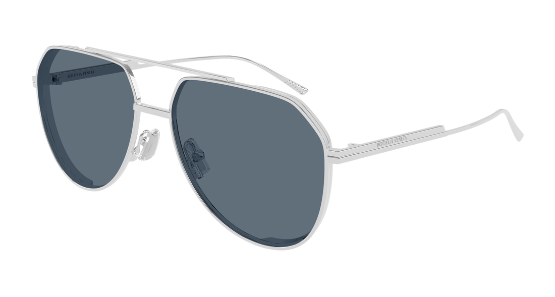 Occhiali da sole bottega veneta bv1465s 003 plateado pilot/navigator unisex taglia 60mm - Vista principale