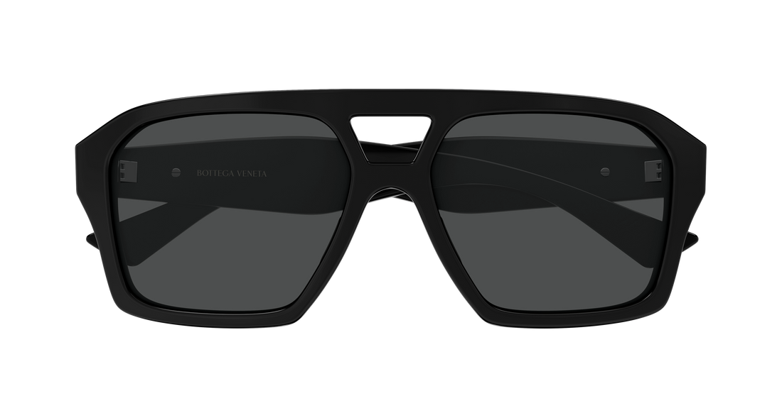 Lunettes de soleil bottega veneta bv1501s 001 negro rectangular / squared unisex taille 56mm - Vue détaillée