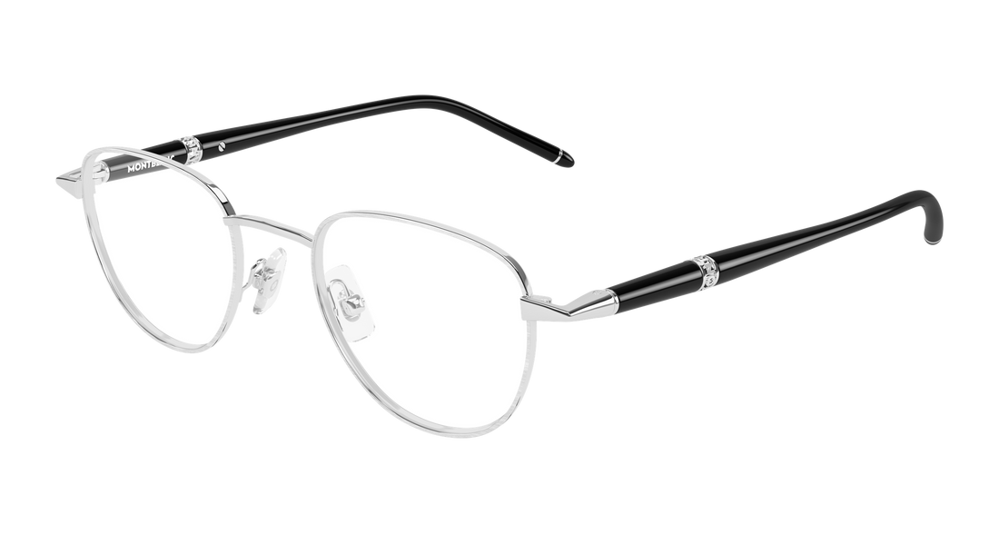 Occhiali da vista montblanc mb0486o 004 plateado round/oval/panthos masculino taglia 48mm - Vista principale