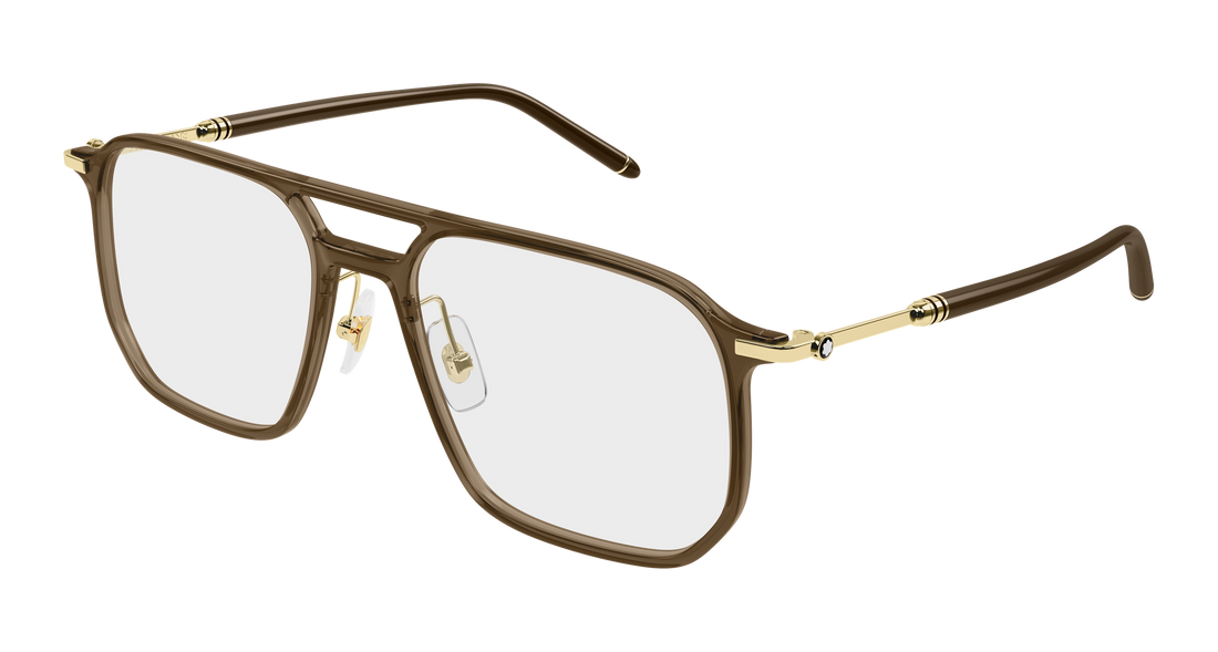 Lunettes de vue montblanc mb0522o 003 marron pilot/navigator masculino taille 56mm - Vue principale