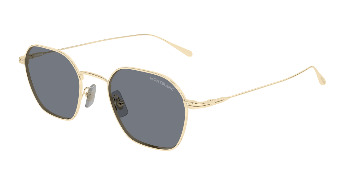 Gafas de sol montblanc mb0472s 001 dorado geometrical/directional masculino talla 50mm - Vista principal