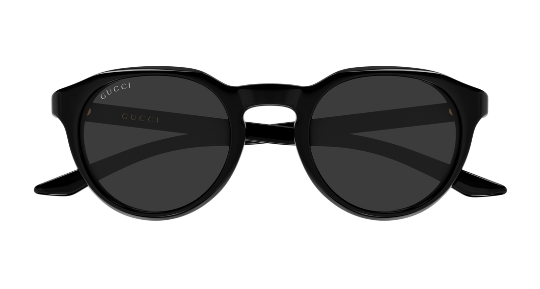 Óculos de sol gucci gg2079s 001 negro round/oval/panthos masculino tamanho 48mm - Vista de detalhe