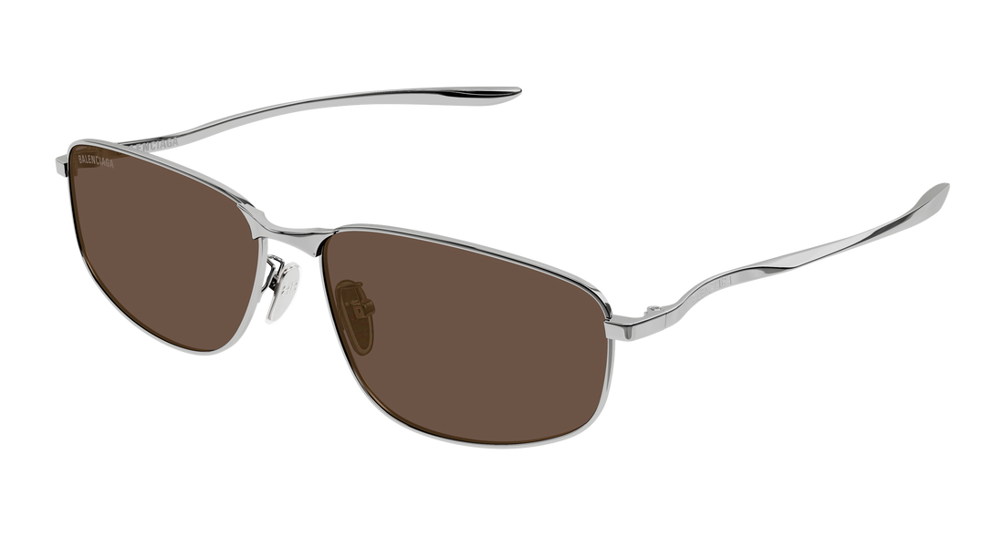 Occhiali da sole balenciaga bb0494sa 002 plateado rectangular / squared masculino taglia 61mm - Vista principale
