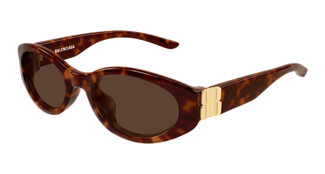Lunettes de soleil balenciaga bb0507sk 002 havana round/oval/panthos femenino taille 55mm - Vue principale