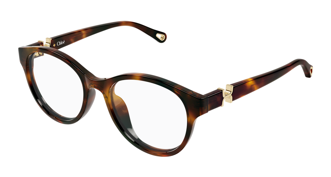 Prescription glasses chloé ch0376oa 002 havana round/oval/panthos femenino size 53mm - Main view