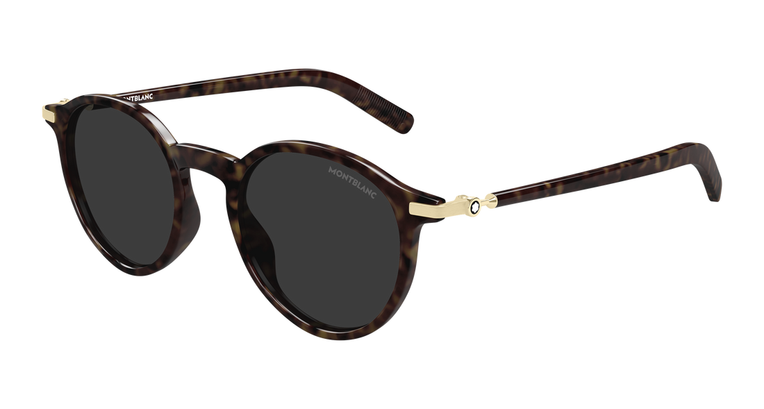 Gafas de sol montblanc mb0461s 003 havana round/oval/panthos masculino talla 49mm - Vista principal