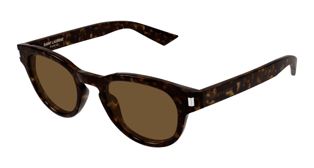 Óculos de sol saint laurent sl 876 006 havana round/oval/panthos masculino tamanho 48mm - Vista principal