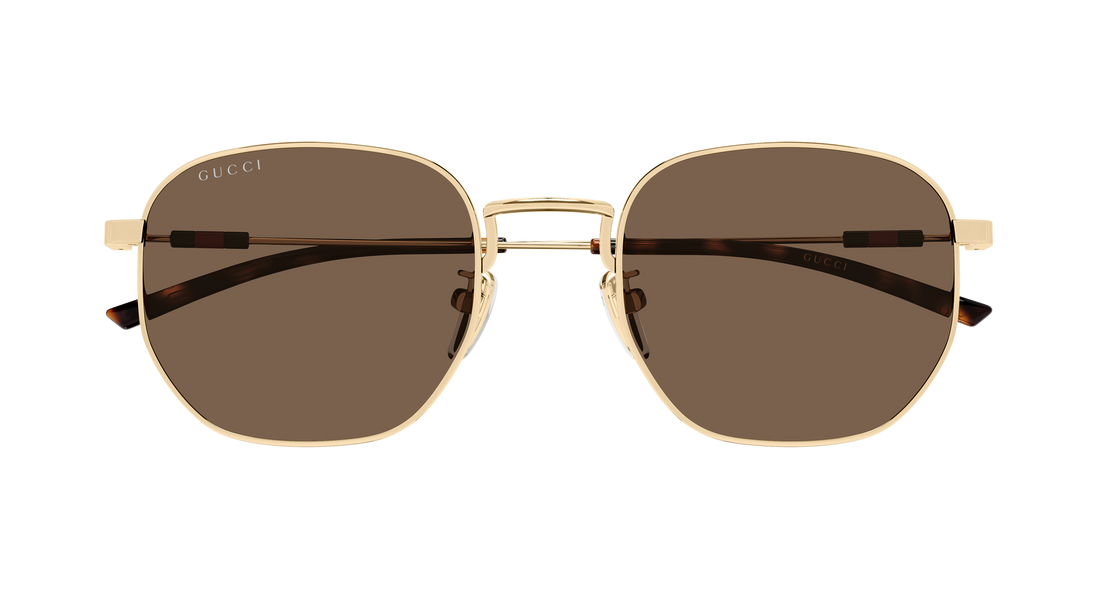 Óculos de sol gucci gg2095s 004 dorado round/oval/panthos masculino tamanho 52mm - Vista de detalhe